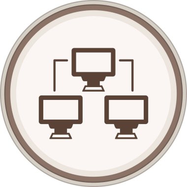 Ağ Glyph kahverengi çember. Web Kullanımı için Vektör İllüstrasyonu