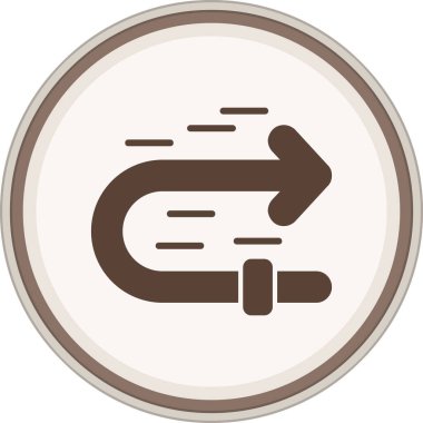 Chevron Glyph brown circle. Vector Illustration For Web Use