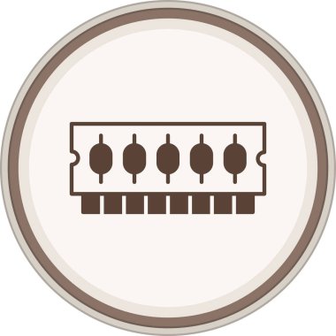 Ram Belleği Kahverengi Çember. Web Kullanımı için Vektör İllüstrasyonu