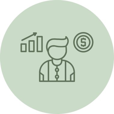 Ekonomist Yeşil Çember. Web Kullanımı için Vektör İllüstrasyonu