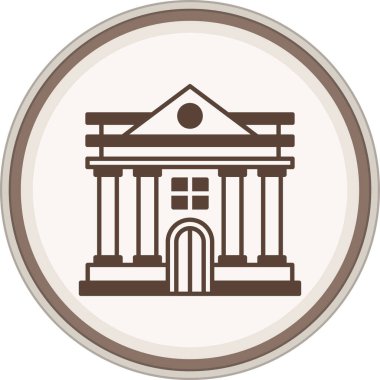Bank Glyph kahverengi daire. Web Kullanımı için Vektör İllüstrasyonu