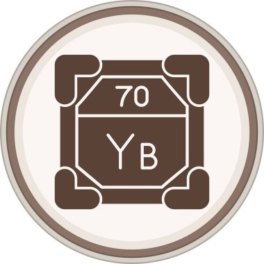 Ytterbium Glyph kahverengi daire. Web Kullanımı için Vektör İllüstrasyonu