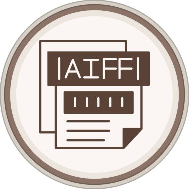 Aiff Glyph kahverengi çember. Web Kullanımı için Vektör İllüstrasyonu