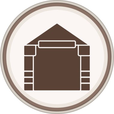 Garaj Glyph kahverengi dairesi. Web Kullanımı için Vektör İllüstrasyonu