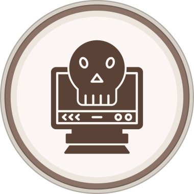 Kötü amaçlı Glyph kahverengi çember. Web Kullanımı için Vektör İllüstrasyonu