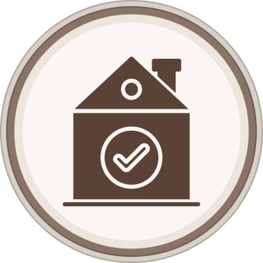 Check Glyph brown circle. Vector Illustration For Web Use