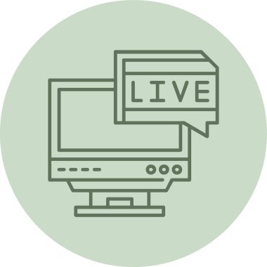 Canlı Sohbet Yeşil Çember. Web Kullanımı için Vektör İllüstrasyonu