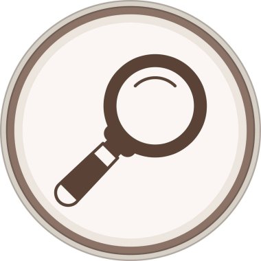 Büyüteç Kahverengi Çember. Web Kullanımı için Vektör İllüstrasyonu