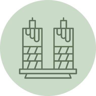 Candle green Circle. Vector Illustration For Web Use