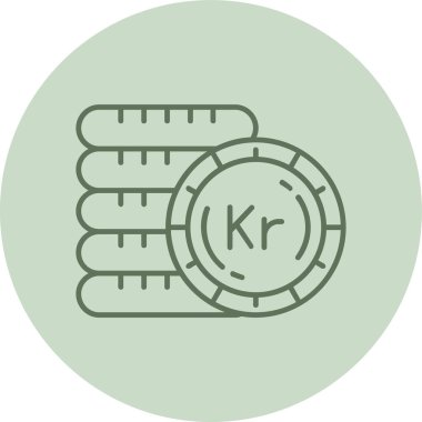 Danimarka Kronu yeşil çemberi. Web Kullanımı için Vektör İllüstrasyonu