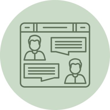 Forum yeşil çemberi. Web Kullanımı için Vektör İllüstrasyonu