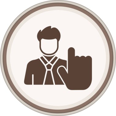 Kullanıcı Click Glyph kahverengi çember. Web Kullanımı için Vektör İllüstrasyonu