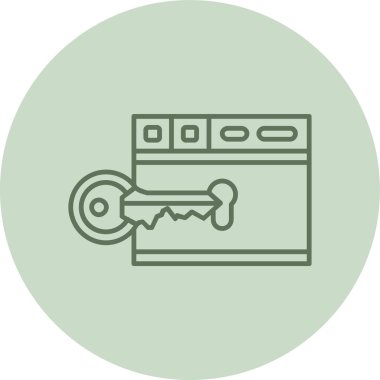 Web Browser green Circle. Vector Illustration For Web Use