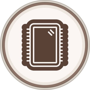 Glyph kahverengi daireyi çerçevele. Web Kullanımı için Vektör İllüstrasyonu