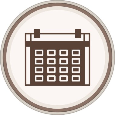 Calendar Glyph brown circle. Vector Illustration For Web Use