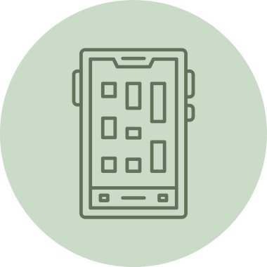 Akıllı telefon yeşil çember. Web Kullanımı için Vektör İllüstrasyonu