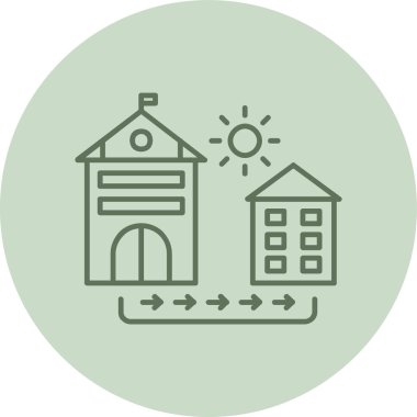 Güvenli Dönüş Yeşil Çemberi. Web Kullanımı için Vektör İllüstrasyonu