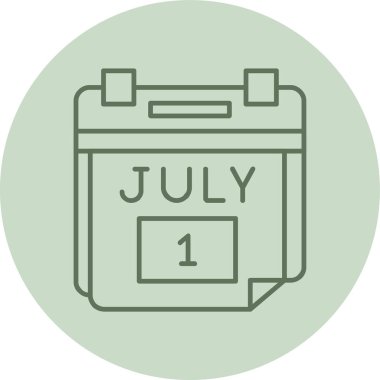 1 Temmuz Yeşil Çember Randevusu. Web Kullanımı için Vektör İllüstrasyonu