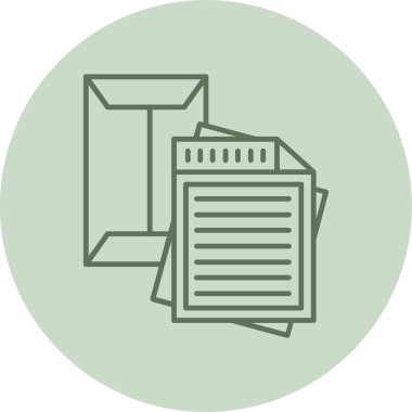 Zarf yeşili daire. Web Kullanımı için Vektör İllüstrasyonu