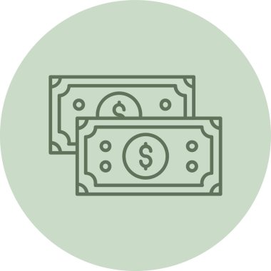 Dollar green Circle. Vector Illustration For Web Use