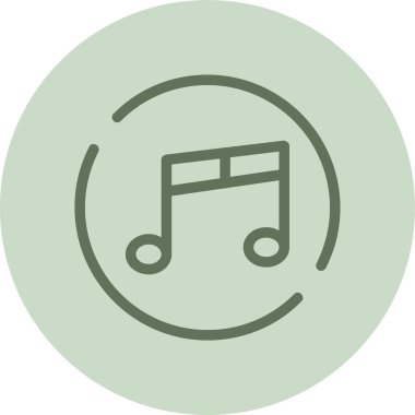 Yeşil müzik çemberi. Web Kullanımı için Vektör İllüstrasyonu