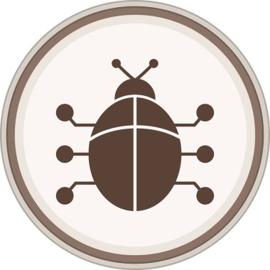 Bug Glyph kahverengi daire. Web Kullanımı için Vektör İllüstrasyonu