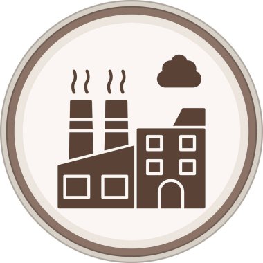 Factory Glyph brown circle. Vector Illustration For Web Use
