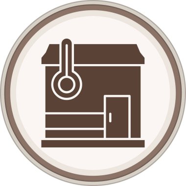 Sıcaklık Glyph kahverengi daire. Web Kullanımı için Vektör İllüstrasyonu