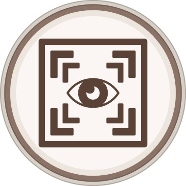 Eye Scan Glyph brown circle. Vector Illustration For Web Use
