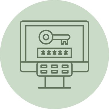 Erişim kayıtları yeşil daire. Web Kullanımı için Vektör İllüstrasyonu