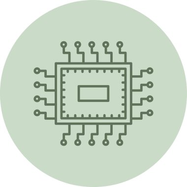 Çip Yeşil Çember. Web Kullanımı için Vektör İllüstrasyonu