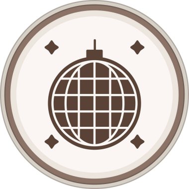 Disko Topu Kahverengi Çember. Web Kullanımı için Vektör İllüstrasyonu