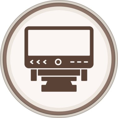 Bilgisayar sembolü kahverengi daire. Web Kullanımı için Vektör İllüstrasyonu