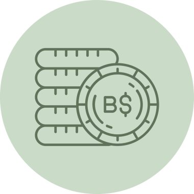 Brunei Dolar Yeşil Çember. Web Kullanımı için Vektör İllüstrasyonu