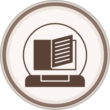 Book Glyph kahverengi çember. Web Kullanımı için Vektör İllüstrasyonu