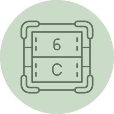 Karbon yeşili daire. Web Kullanımı için Vektör İllüstrasyonu