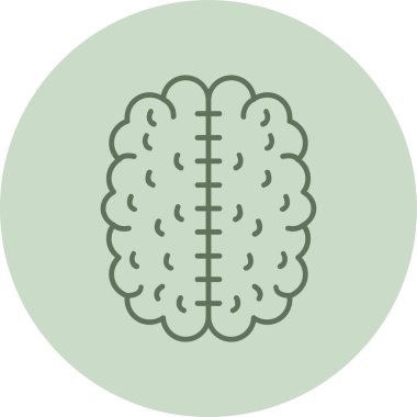 Beyin yeşili daire. Web Kullanımı için Vektör İllüstrasyonu