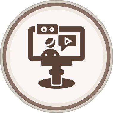 Video Call Glyph brown circle. Vector Illustration For Web Use