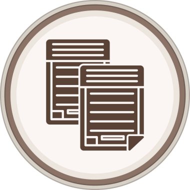 Glyph kahverengi daire şeklinde dosyalar. Web Kullanımı için Vektör İllüstrasyonu