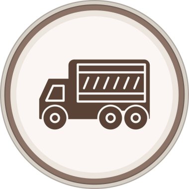 Kamyon Glyph kahverengi çember. Web Kullanımı için Vektör İllüstrasyonu