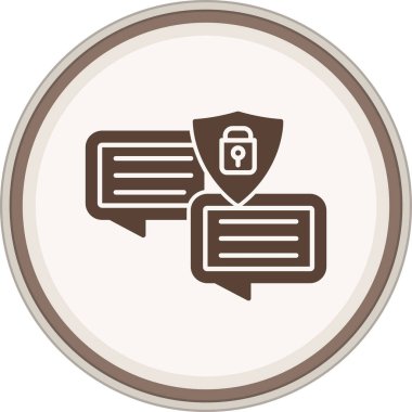 Glyph kahverengi çemberi emniyete alın. Web Kullanımı için Vektör İllüstrasyonu