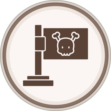 Jolly Roger Glyph kahverengi daire. Web Kullanımı için Vektör İllüstrasyonu