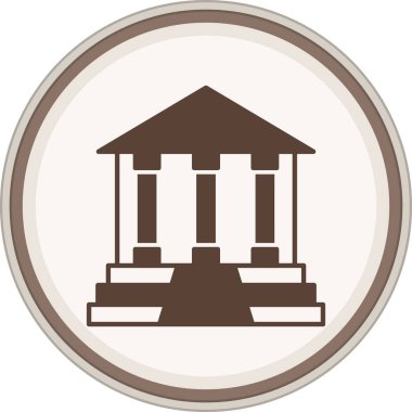 Müze sembolü kahverengi daire. Web Kullanımı için Vektör İllüstrasyonu