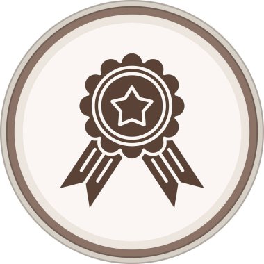 Rozet sembolü kahverengi daire. Web Kullanımı için Vektör İllüstrasyonu