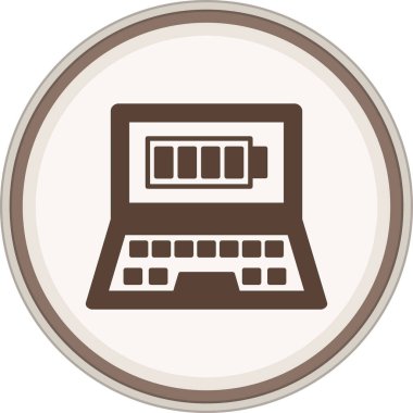 Batarya Glyph kahverengi çember. Web Kullanımı için Vektör İllüstrasyonu