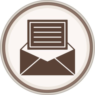 E- posta Glyph kahverengi daire. Web Kullanımı için Vektör İllüstrasyonu