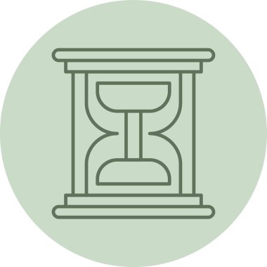 Kum Saati Yeşil Çember. Web Kullanımı için Vektör İllüstrasyonu