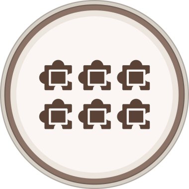 Yapboz Glyph kahverengi daire. Web Kullanımı için Vektör İllüstrasyonu