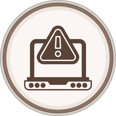 Error Glyph brown circle. Vector Illustration For Web Use