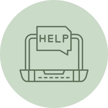 Yeşil Çember 'e yardım et. Web Kullanımı için Vektör İllüstrasyonu